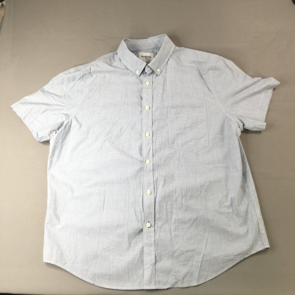 Goodiellow Mens Shirts Blue Extra Large Short Sleeve Button Down Casual Outdoor